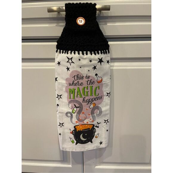 handmade Other - Crochet Top Kitchen Towel. This Is Where The Magic Happens